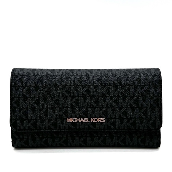 Michael Kors Large Trifold Wallet Black - Picture 3 of 8